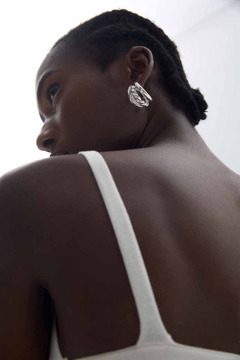 Twisted Symphony Huggie Earrings
