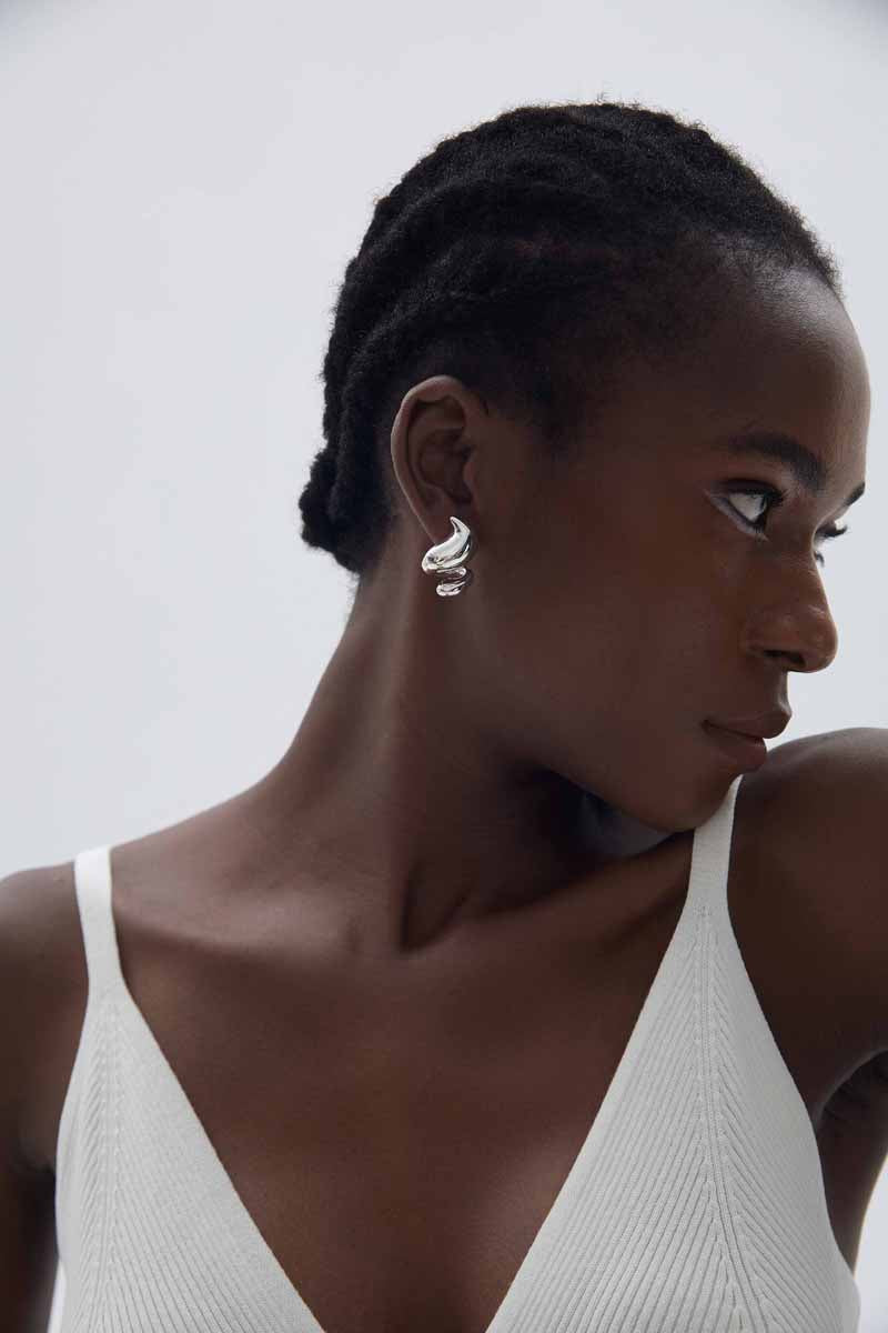 Golden Swirl Stud Earrings