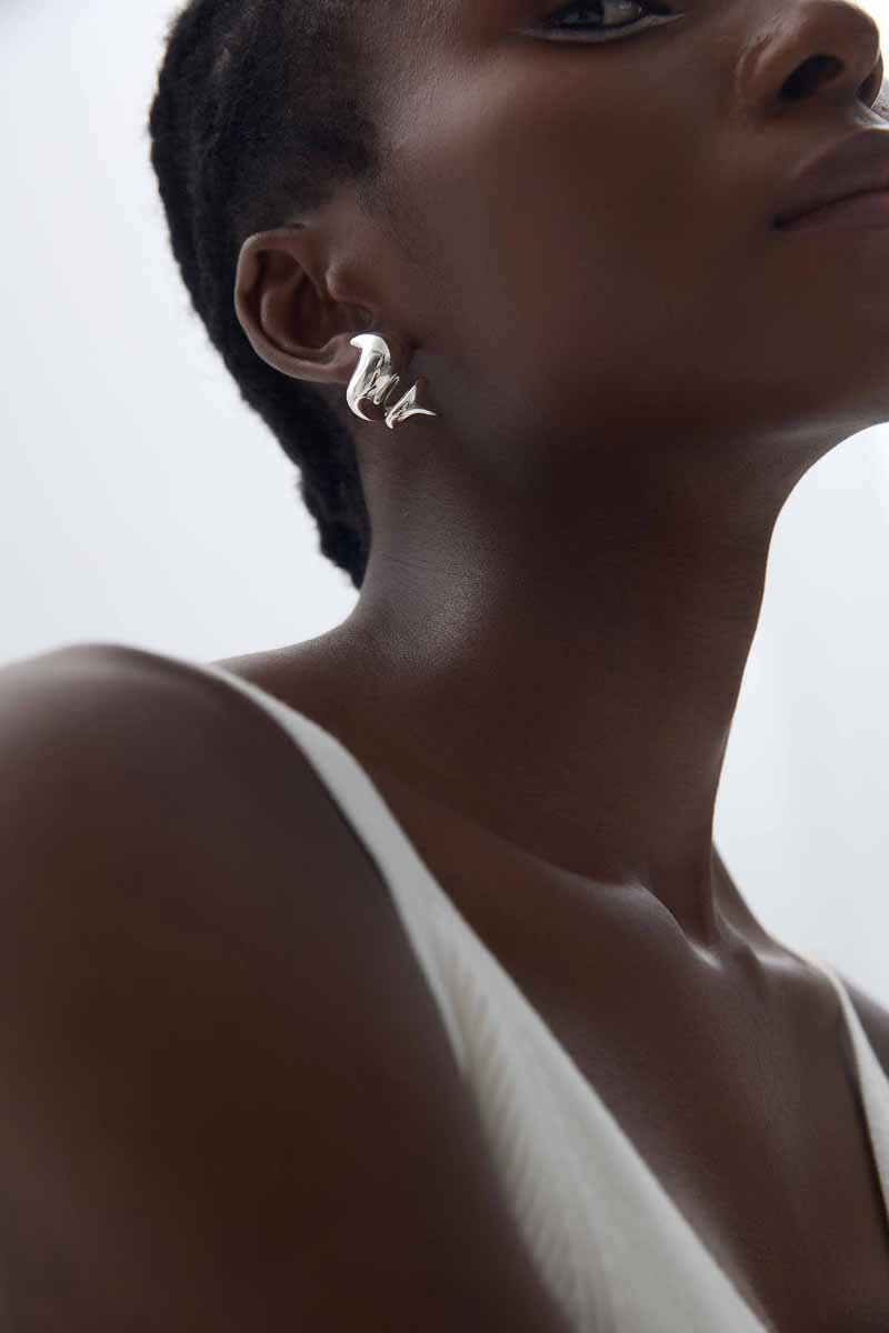 Golden Swirl Stud Earrings