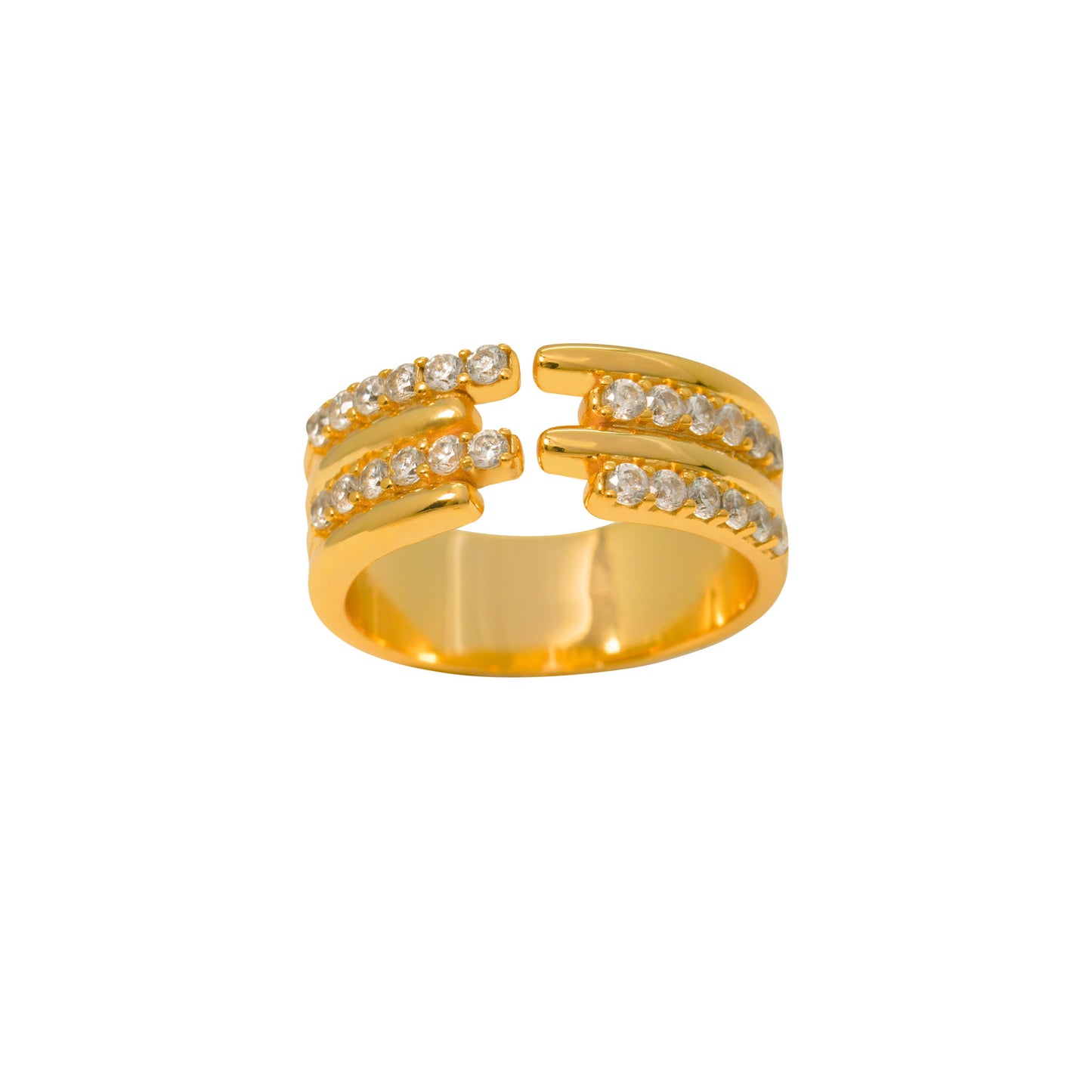 Sparkling Geometric Serenity Ring
