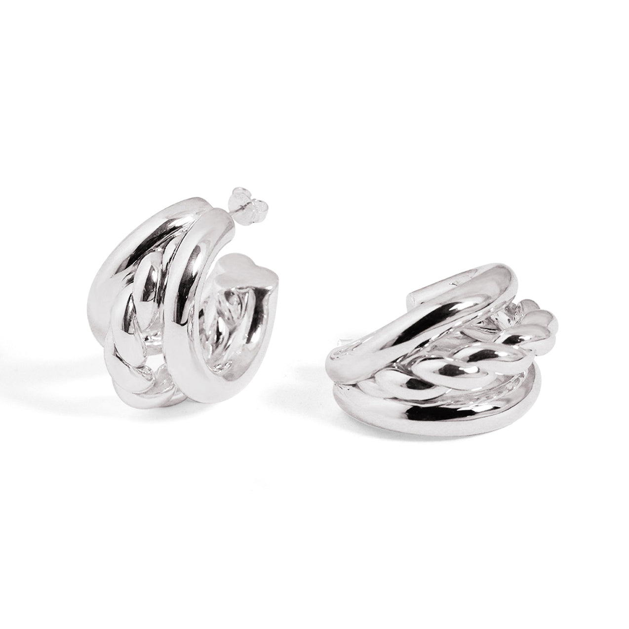 Twisted Symphony Huggie Earrings