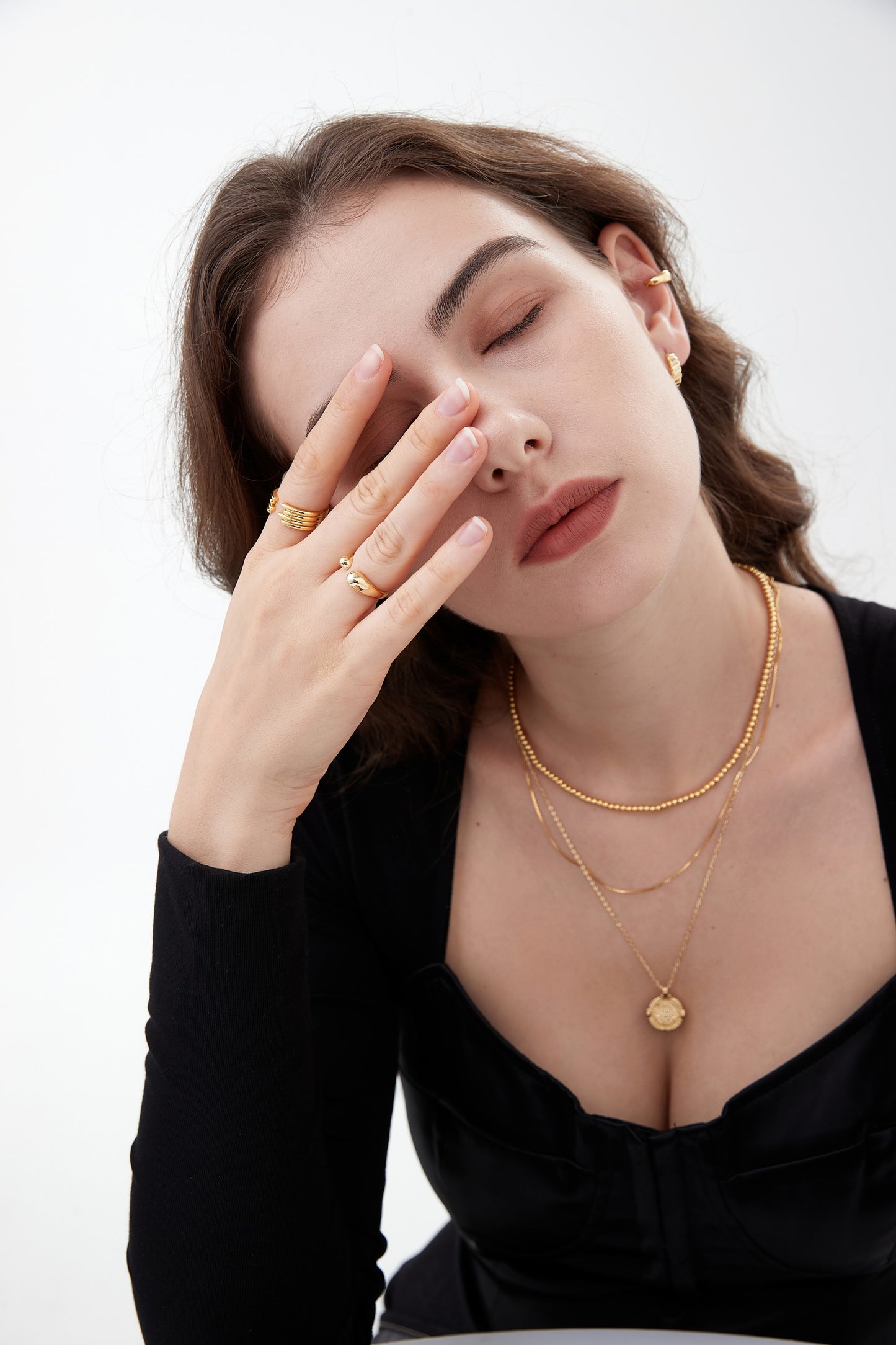 Sparkling Geometric Serenity Ring