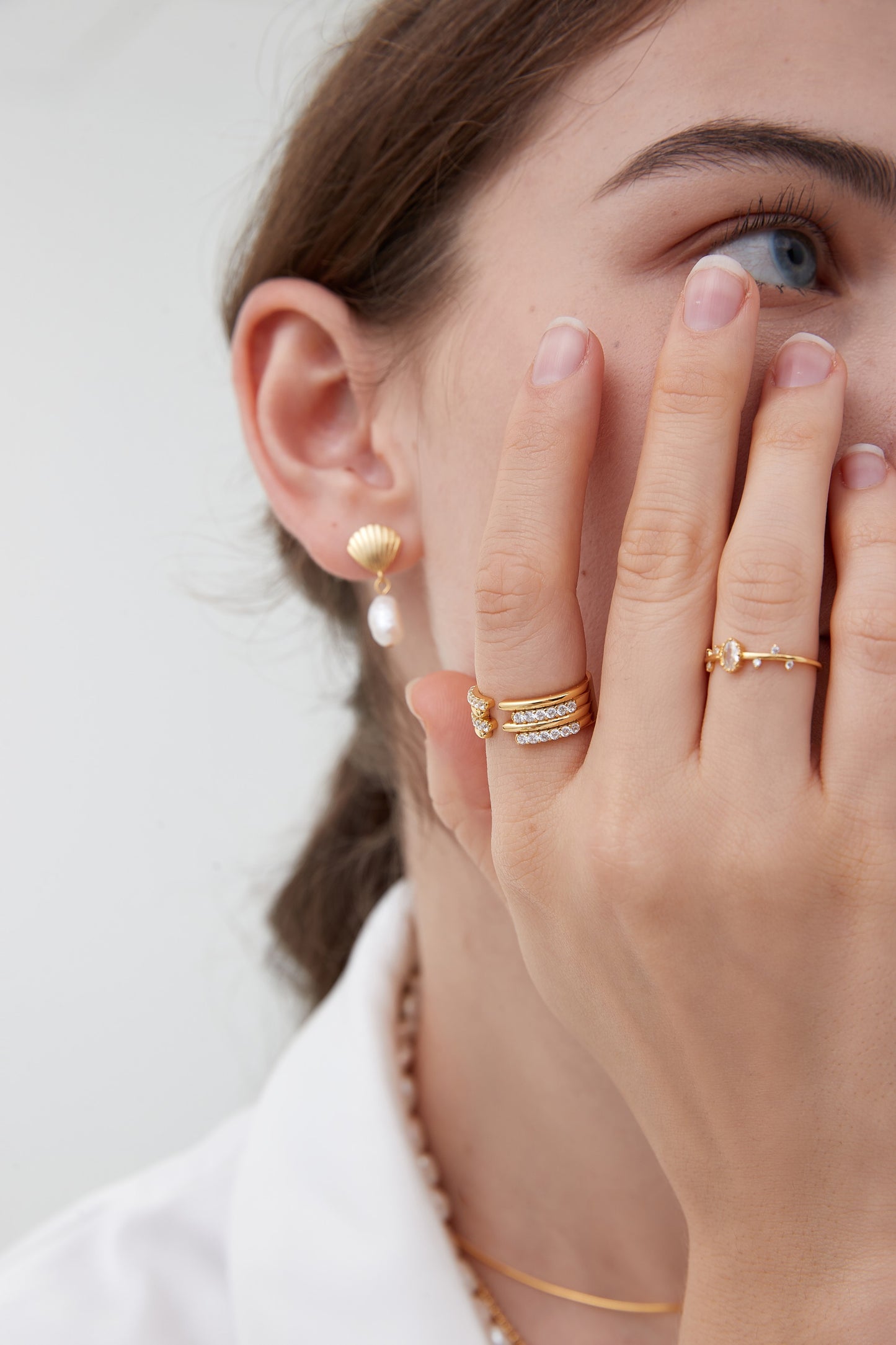 Sparkling Geometric Serenity Ring
