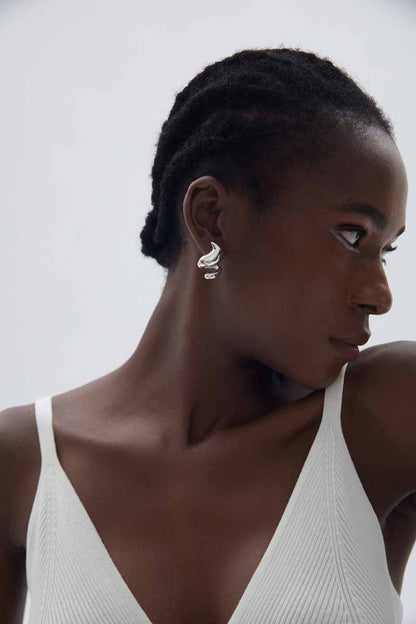 Golden Swirl Stud Earrings