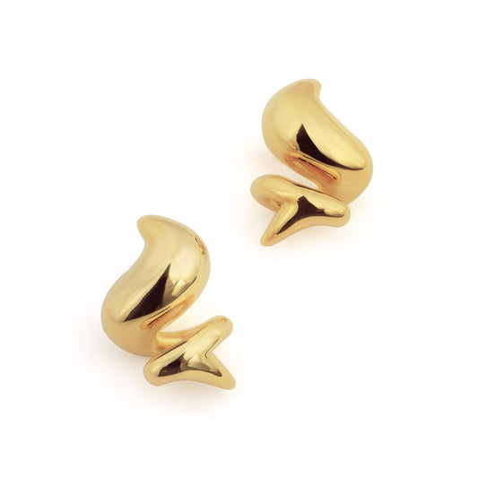 Golden Swirl Stud Earrings