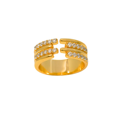 Sparkling Geometric Serenity Ring