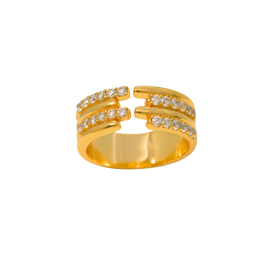 Sparkling Geometric Serenity Ring
