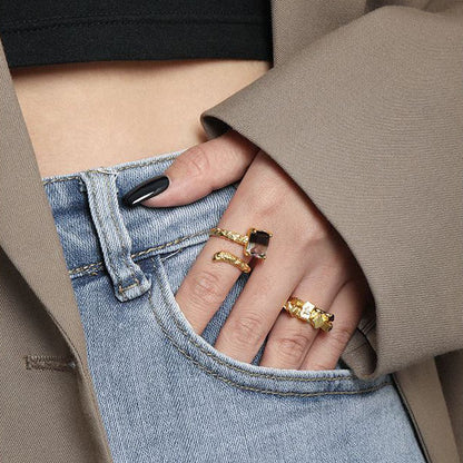 Geometric Harmony Adjustable Ring