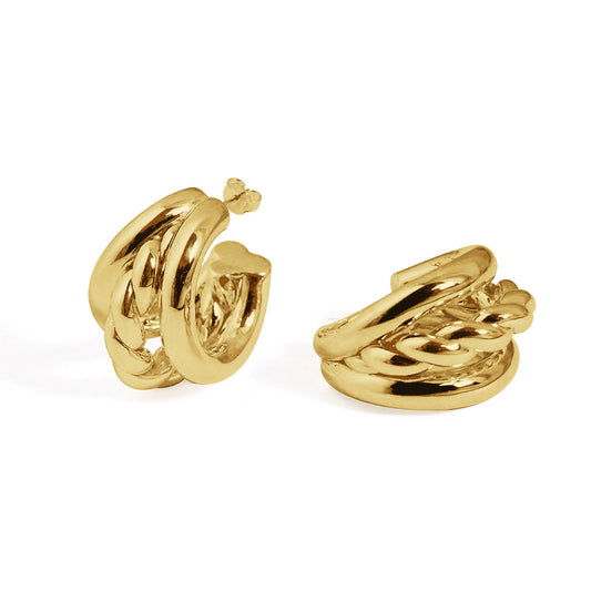 Twisted Symphony Huggie Earrings