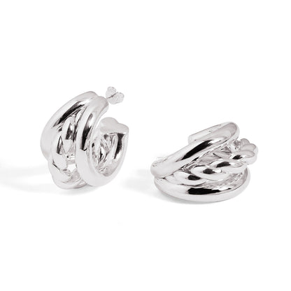 Twisted Symphony Huggie Earrings