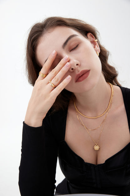 Sparkling Geometric Serenity Ring